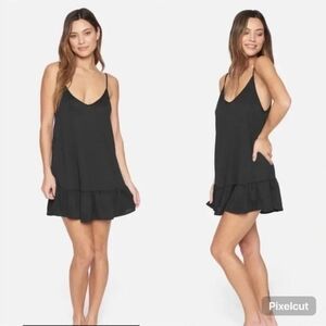 Hurley‎ Women’s Solid Mini Cover Up Black Dress Size XS